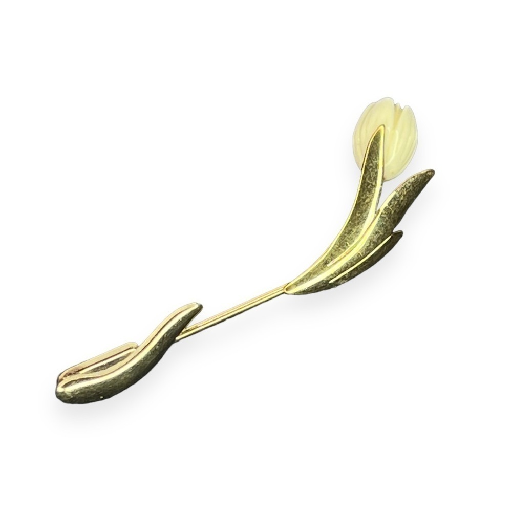 Vintage Avon Faux Ivory Flower Stick Pin